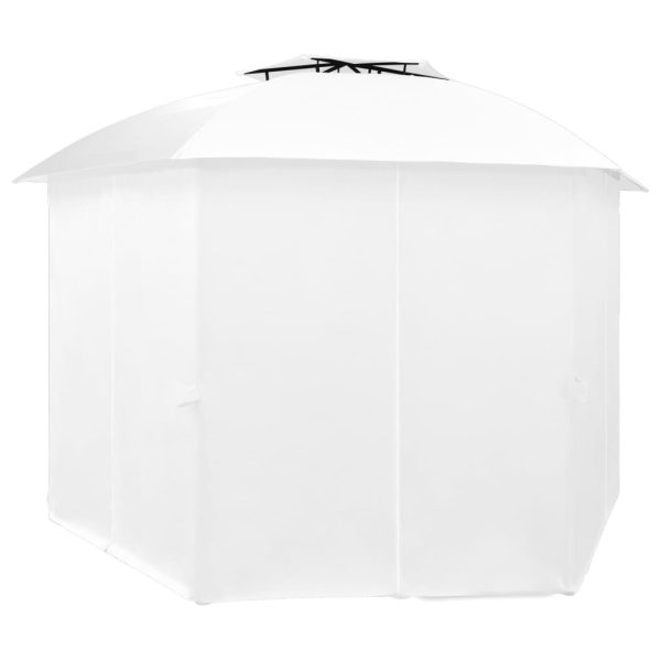 Tenda de jardim com cortinas 360x312x265 cm 180 g/m² branco - Image 3