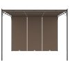 Gazebo jardim c/ cortina lateral 3x3x2,25m cinzento-acastanhado - Image 3