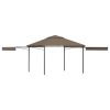 Gazebo toldo duplo extens. 3x3x2,75m 180g/m² cinza-acastanhado