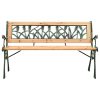 Banco de jardim 122 cm ferro fundido e madeira de abeto maciça - Image 2