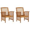 Cadeiras de jardim 2 pcs madeira acácia maciça