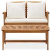 2 pcs conjunto lounge de jardim c/ almofadões acácia maciça - Image 3