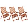 Cadeiras de jardim dobráveis 3 pcs madeira de acácia maciça