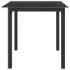 Mesa de jardim em alumínio e vidro 80x80x74 cm preto - Image 3