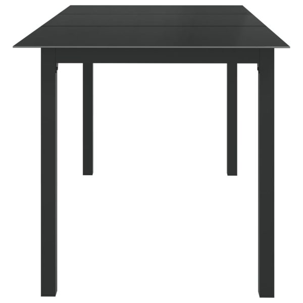 Mesa de jardim em alumínio e vidro 150x90x74 cm preto - Image 3