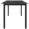 Mesa de jardim em alumínio e vidro 190x90x74 cm preto - Image 3