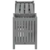 Banco de jardim com 2 vasos 150 cm acácia maciça cinzento - Image 3