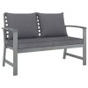 4 pcs conj. lounge jardim c/ almofadões madeira acácia maciça - Image 3