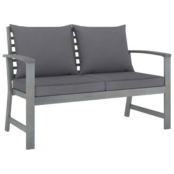 4 pcs conj. lounge jardim c/ almofadões madeira acácia maciça - Image 3