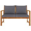 Banco jardim 120 cm c/ almofadão cinzento-escuro acácia maciça - Image 2