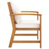 Cadeiras jardim 2 pcs c/ almofadões cor creme acácia maciça - Image 3
