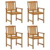Cadeiras de jardim 4 pcs madeira de acácia maciça