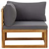 Sofás de canto seccionais c/ almofadões 2 pcs cinzento-escuro - Image 3