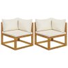 Sofás de canto seccionais 2 pcs com almofadões branco nata