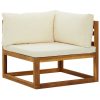 Sofás de canto seccionais 2 pcs com almofadões branco nata - Image 2
