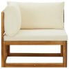 Sofás de canto seccionais 2 pcs com almofadões branco nata - Image 3