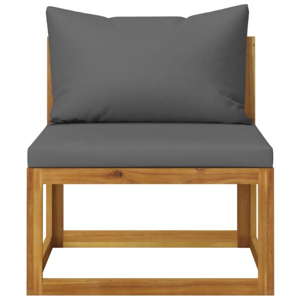 3 pcs conjunto lounge de jardim c/ almofadões acácia maciça - Image 2