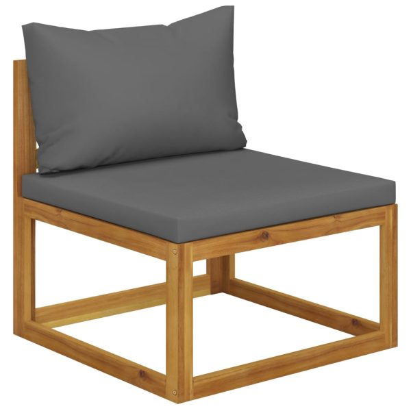 3 pcs conjunto lounge de jardim c/ almofadões acácia maciça - Image 3