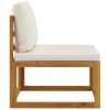 3 pcs conjunto lounge jardim c/ almofadões cor creme acácia - Image 3