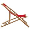 Espreguiçadeira de bambu e lona vermelho - Image 3