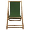 Espreguiçadeira de bambu e lona verde - Image 2