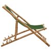 Espreguiçadeira de bambu e lona verde - Image 3