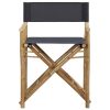 Cadeiras realizador dobráveis 2 pcs bambu e tecido cinza-escuro - Image 3