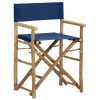 Cadeiras de realizador dobráveis 2 pcs bambu e tecido azul - Image 2