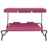 Espreguiçadeira com toldo e almofadas rosa - Image 2