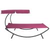 Espreguiçadeira com toldo e almofadas rosa - Image 3