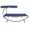 Espreguiçadeira jardim com toldo azul - Image 3