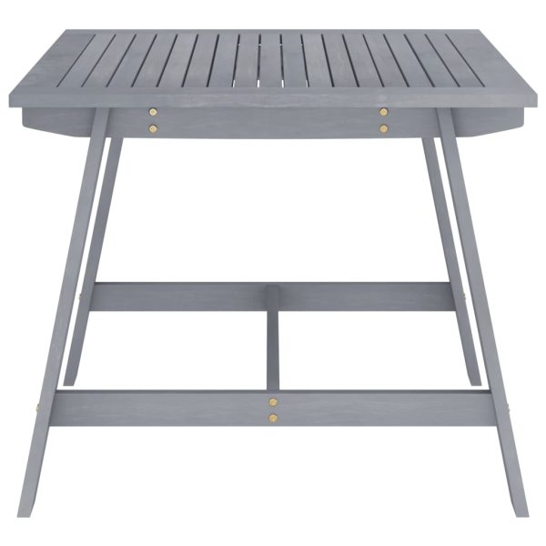 Mesa de jantar para jardim 88x88x74 cm acácia maciça cinzento - Image 2