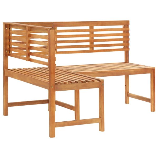 Banco de canto para jardim 140 cm madeira de acácia maciça - Image 3
