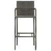 Bancos de bar 2 pcs vime PE cinzento - Image 3