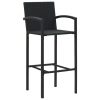 Bancos de bar 4 pcs vime PE preto - Image 2