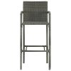 Bancos de bar 4 pcs vime PE cinzento - Image 3