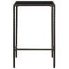 Mesa de bar para jardim 70x70x110 cm vidro e vime PE castanho - Image 2