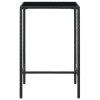 Mesa de bar para jardim 70x70x110 cm vidro e vime PE preto - Image 2