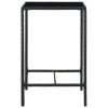 Mesa de bar para jardim 70x70x110 cm vidro e vime PE preto - Image 3