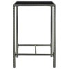 Mesa de bar para jardim 70x70x110 cm vidro e vime PE cinzento - Image 3