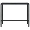 Mesa de bar para jardim 130x60x110 cm vidro e vime PE preto - Image 2