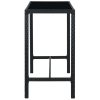 Mesa de bar para jardim 130x60x110 cm vidro e vime PE preto - Image 3