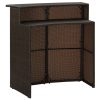 Mesa de bar para jardim 120x55x110 cm vime PE castanho - Image 3