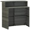 Mesa de bar para jardim 120x55x110 cm vime PE cinzento - Image 2