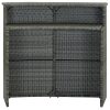 Mesa de bar para jardim 120x55x110 cm vime PE cinzento - Image 3