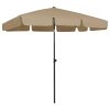 Guarda-sol de praia 200x125 cm cinzento-acastanhado