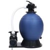 Filtro de areia válvula 7 posições e bomba 1000 W azul e preto - Image 2