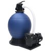 Filtro de areia válvula 7 posições e bomba 1000 W azul e preto - Image 3