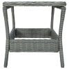 Mesa de jardim em vime PE 45x45x46,5 cm cinzento-claro - Image 3