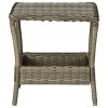 Mesa de jardim em vime PE 45x45x46,5 cm castanho - Image 2
